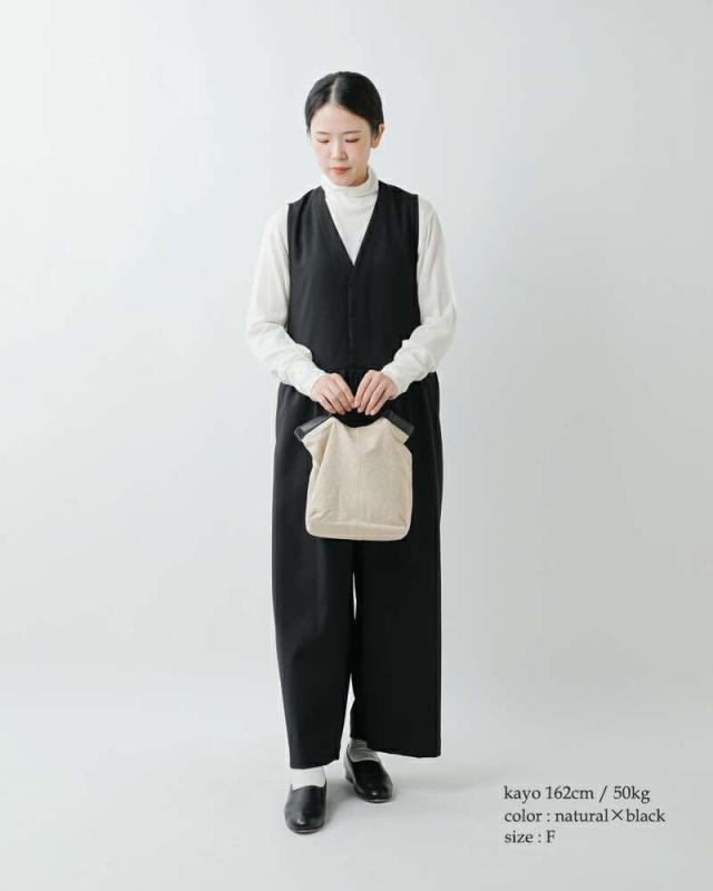 Permanent Age(パーマネントエイジ)コットンリネン×カウレザーミニトートバッグgf-2323