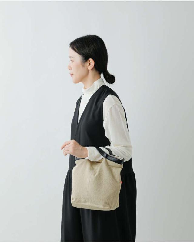 Permanent Age(パーマネントエイジ)コットンリネン×カウレザーミニトートバッグgf-2323