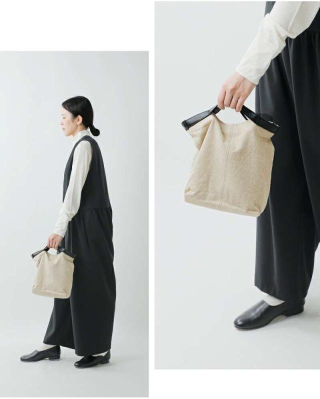 Permanent Age(パーマネントエイジ)コットンリネン×カウレザーミニトートバッグgf-2323