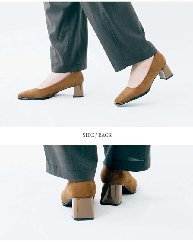 MOHI(モヒ)スクエアトゥフレアヒールパンプスgu3-899-11-pu