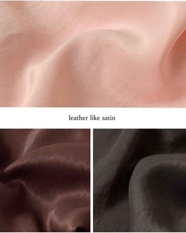 ma couleur(マ クルール)レザーライクサテンビンテージドロストタックパンツj-4642