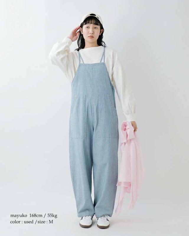 Johnbull(ジョンブル)コットンシャンブレーダブルストラップサロペットjl252p02