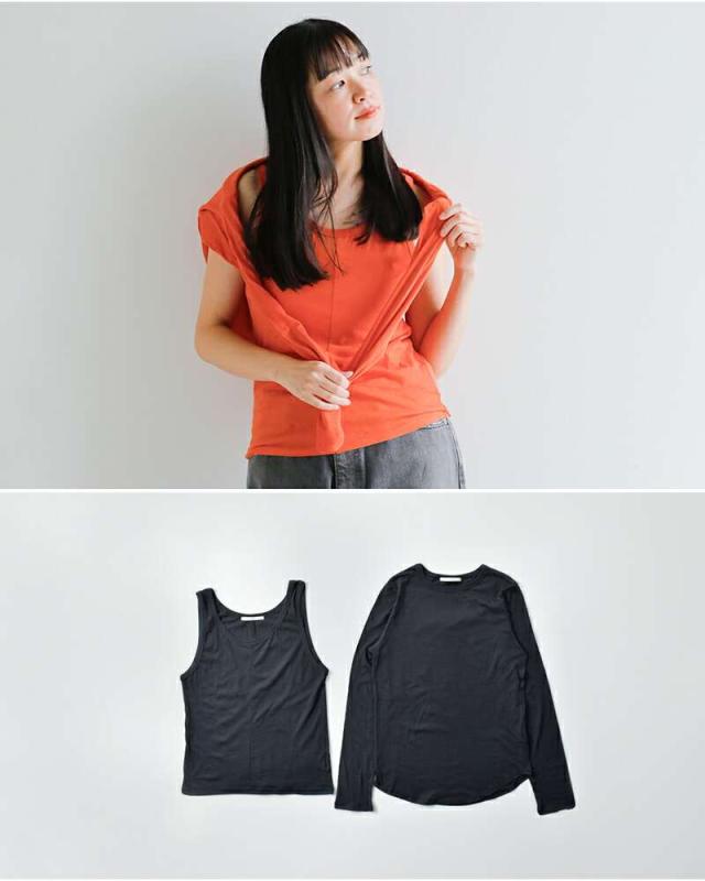 Johnbull(ジョンブル)ハイツイストコットンレイヤードカットソープルオーバーjl253c03