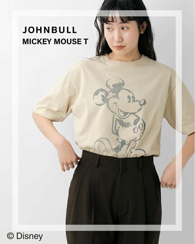 Johnbull(ジョンブル)コットンミッキーマウスプリントTシャツ“MICKEYMOUSET”jt252c02