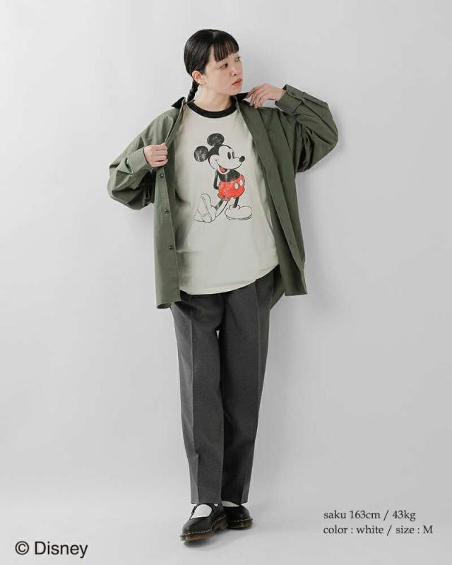 Johnbull(ジョンブル)コットン「ミッキーマウス」プリントリンガーTシャツ“「MICKEYMOUSE」T”jt253c07