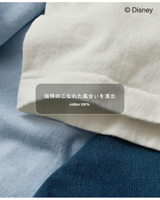 Johnbull(ジョンブル)コットン「ミッキーマウス」プリントリンガーTシャツ“「MICKEYMOUSE」T”jt253c07