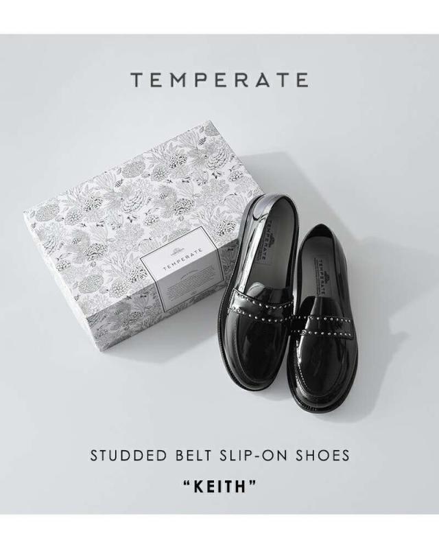 テンパレイト スリッポン靴 シューズ TEMPERATE  スタッズベルト スリッポン シューズ “KEITH” keith  クーポン対象