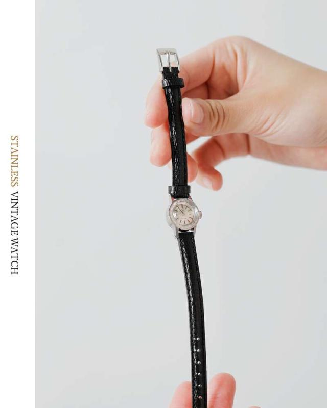 OMEGA(オメガ)カウレザーベルトステンレスヴィンテージウォッチks-969-992