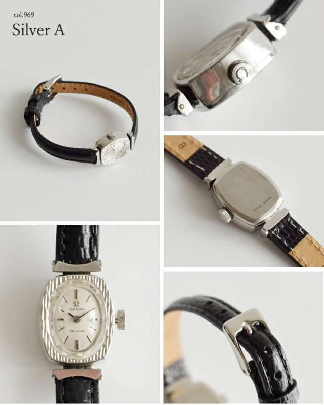 OMEGA(オメガ)カウレザーベルトステンレスヴィンテージウォッチks-969-992
