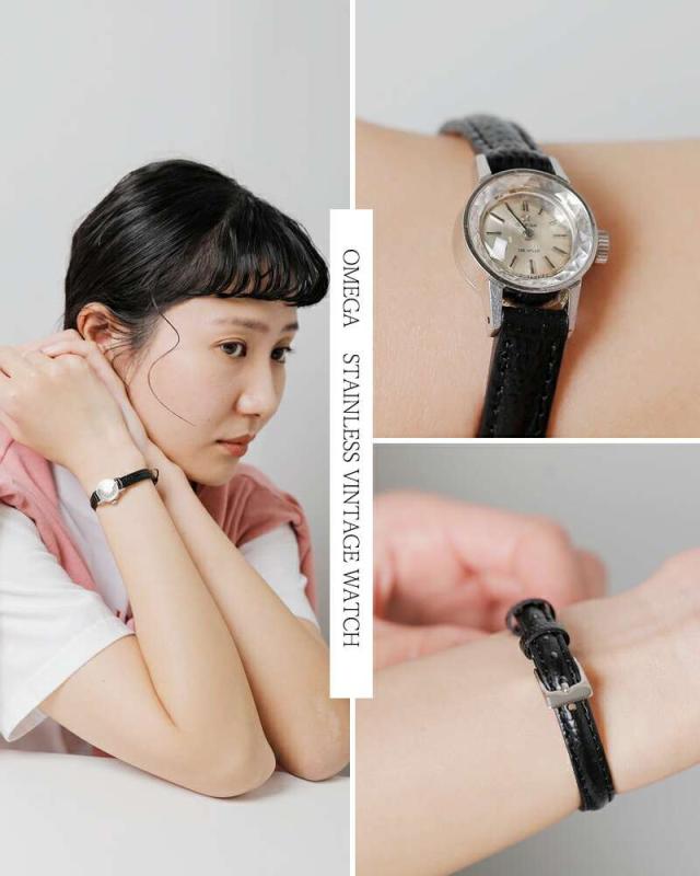 OMEGA(オメガ)カウレザーベルトステンレスヴィンテージウォッチks-969-992