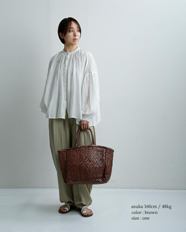The Bagmati(バグマティ)ゴートレザー編みカゴバッグku-1454