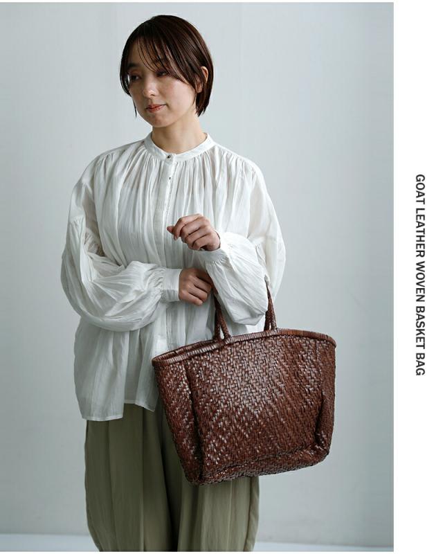The Bagmati(バグマティ)ゴートレザー編みカゴバッグku-1454