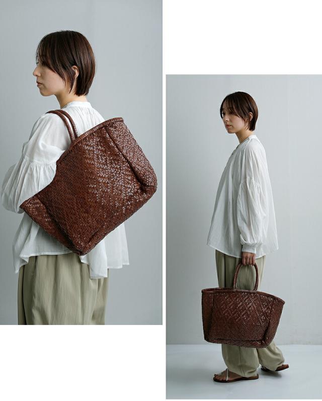 The Bagmati(バグマティ)ゴートレザー編みカゴバッグku-1454