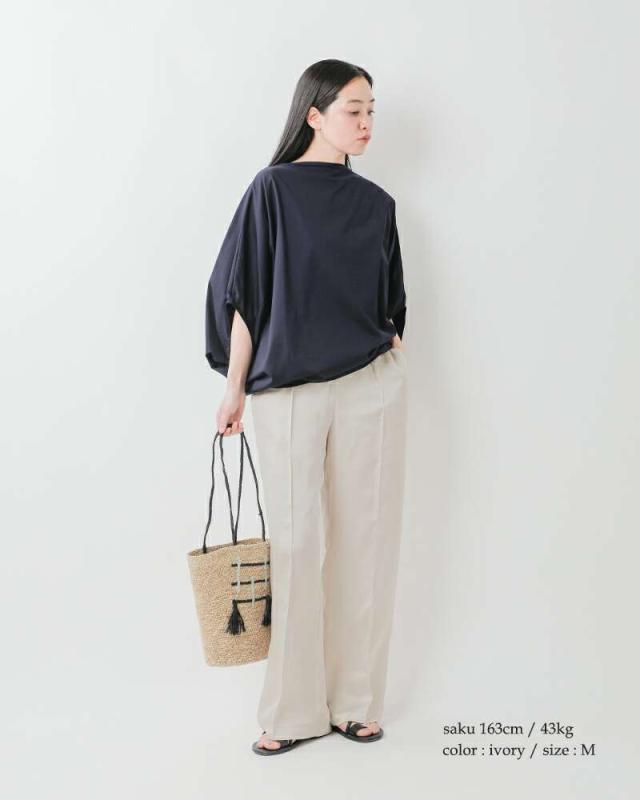 audrey and john wad(オードリーアンドジョンワッド)シルキーサテンイージーワイドパンツl4313