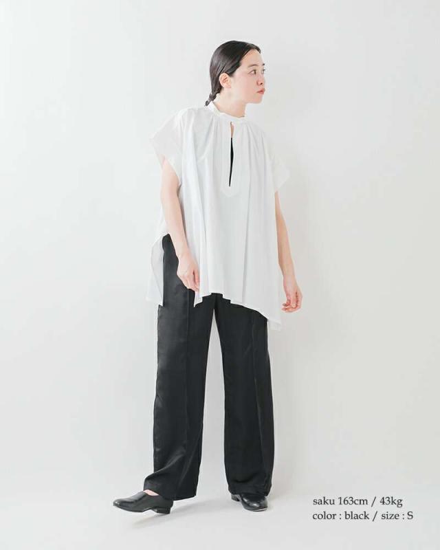 audrey and john wad(オードリーアンドジョンワッド)シルキーサテンイージーワイドパンツl4313