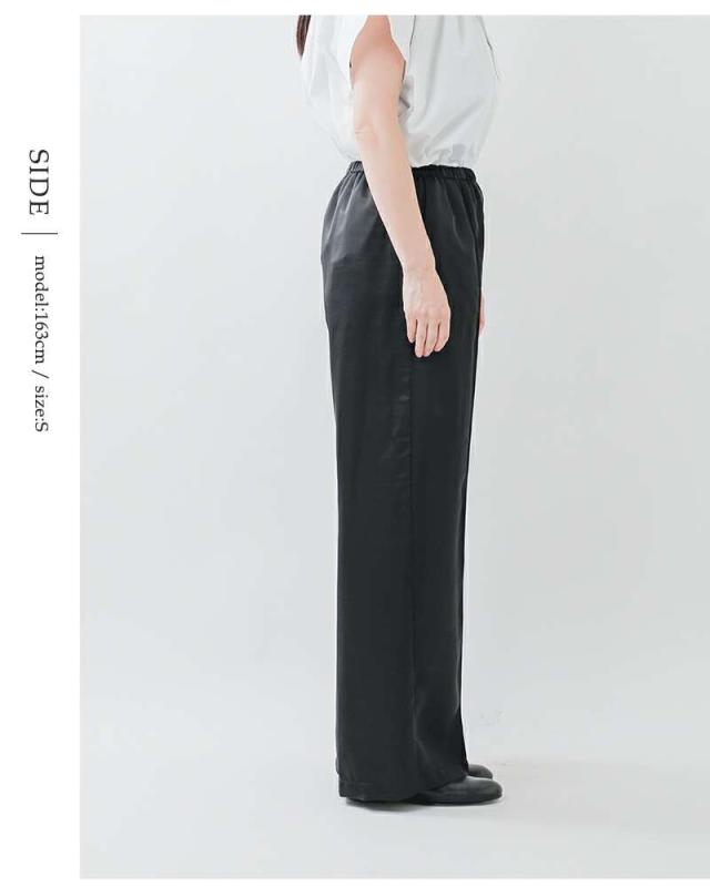 audrey and john wad(オードリーアンドジョンワッド)シルキーサテンイージーワイドパンツl4313