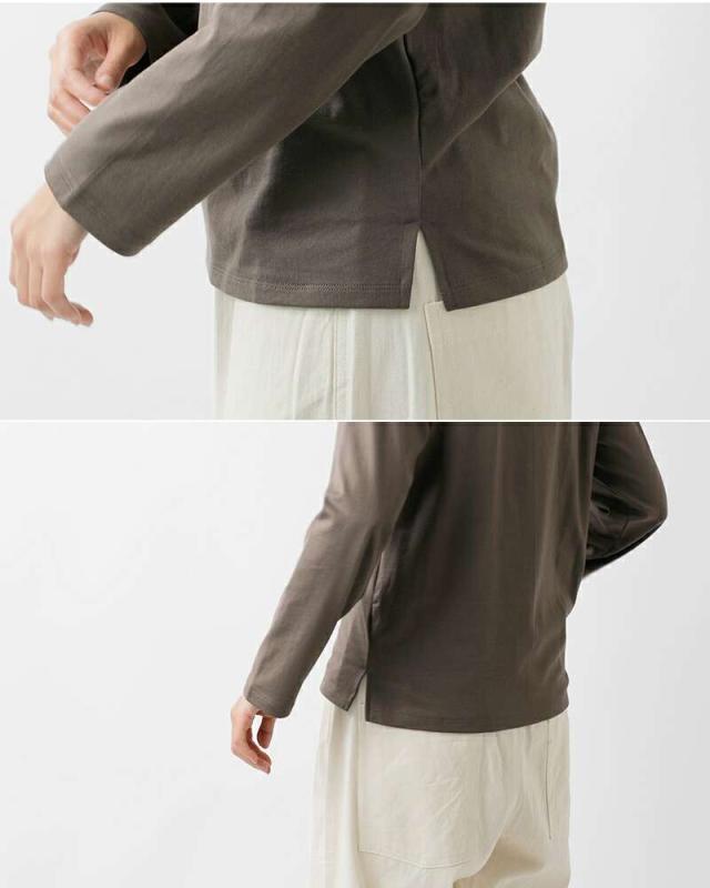 LIFiLL(リフィル)コットニー天竺スリットロングスリーブTシャツ“COTTONYSLITLONGSLEEVETEE”lf044-01