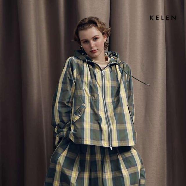 ケレン kelen  チェック フーディー ジャケット “VICKY” lkl24fjk2037 アウター  ☆☆ クーポン対象