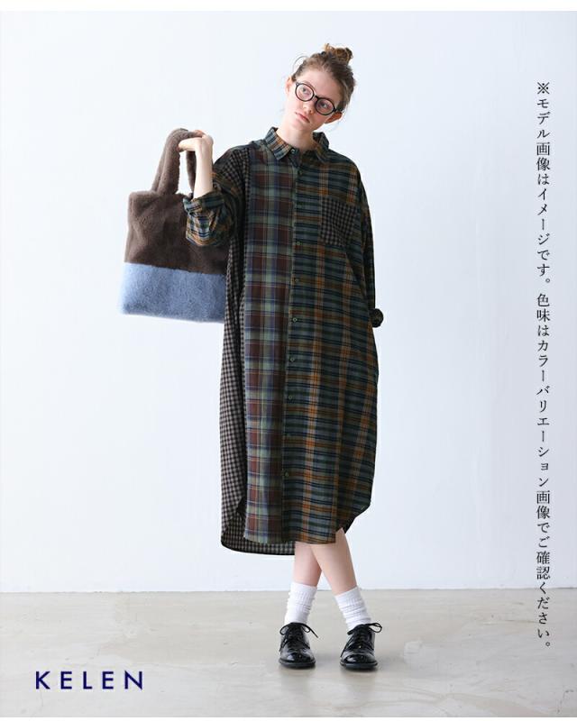 kelen(ケレン)パネルデザインシャツワンピース“SERI”lkl25fop2114