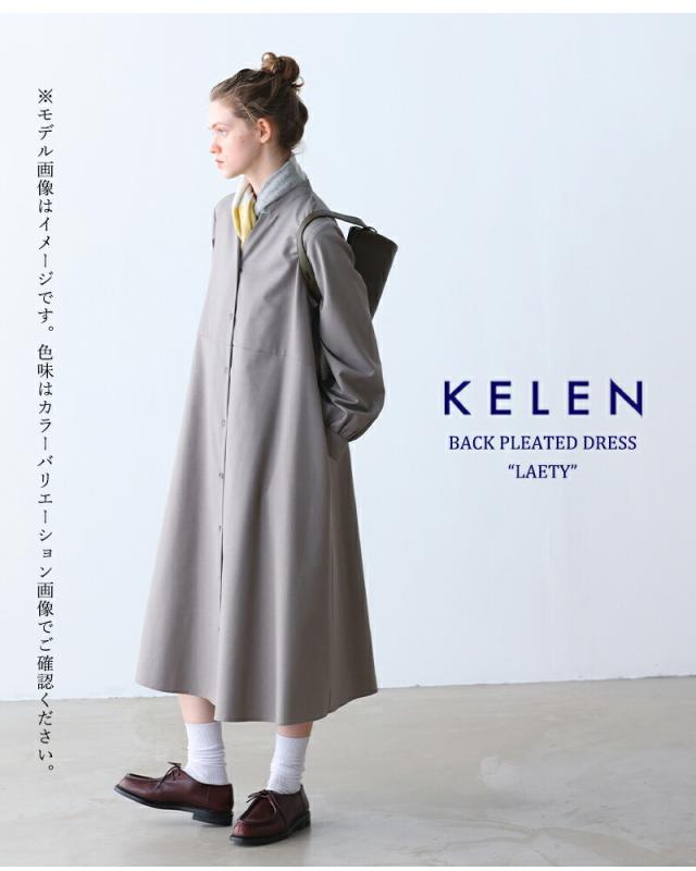 kelen(ケレン)デザインカラーバックプリーツワンピース“LAETY”lkl25fop2115