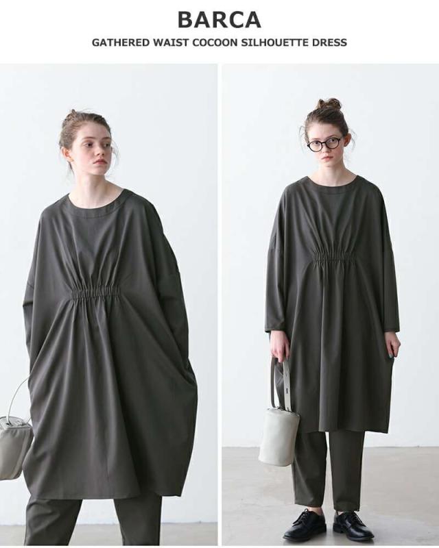 ケレン ワンピース kelen  ウエストギャザー コクーンシルエット ワンピース “BARCA” lkl25fop2116  クーポン対象