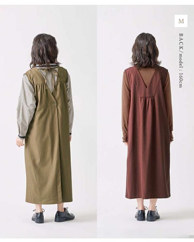 ケレン スカート kelen  2way Vネック エプロン ワンピース “YONGI” lkl25fop2118  クーポン対象