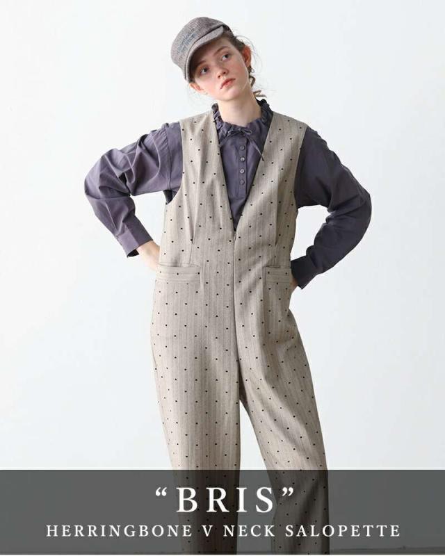 ケレン オールインワン サロペット kelen ヘリンボーン Vネック サロペット “BRIS” lkl25fpt2107 ☆☆ クーポン対象