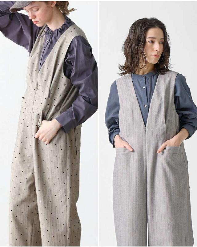 ケレン オールインワン サロペット kelen ヘリンボーン Vネック サロペット “BRIS” lkl25fpt2107 ☆☆ クーポン対象