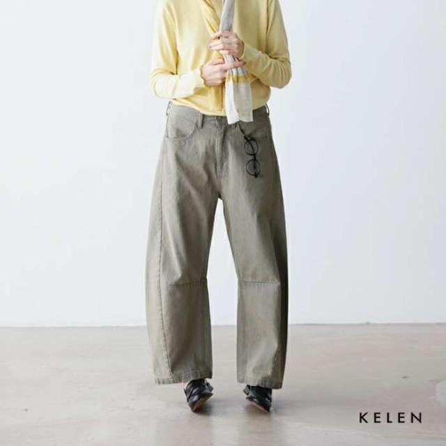 ケレン kelen  カーブ デザイン カラー デニムパンツ “HEDY” lkl25fpt2112 パンツ  ☆☆ クーポン対象