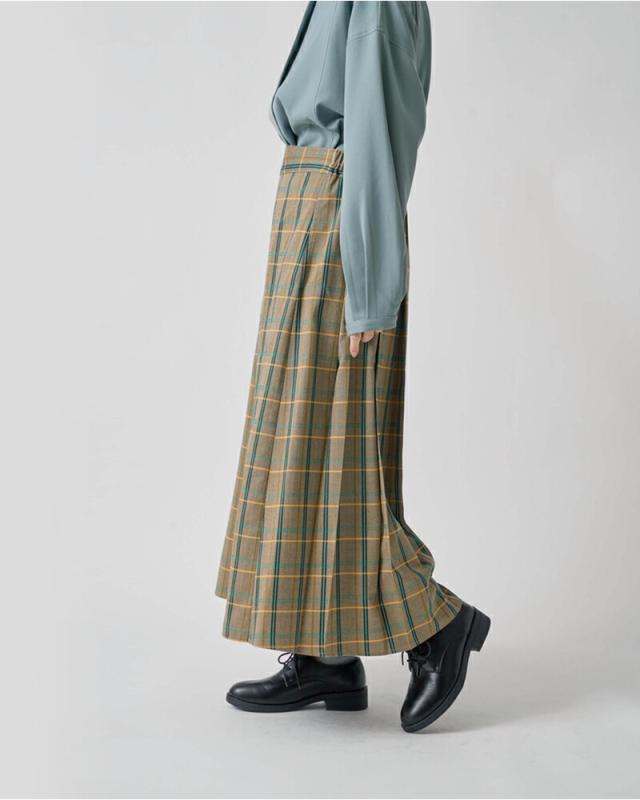 kelen(ケレン)ラップデザインチェックプリーツスカート“QUIE”lkl25fsk2043