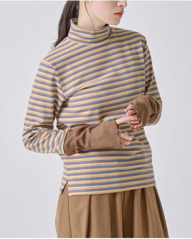 kelen(ケレン)ストレッチジャージーボーダーハイネックトップス“TARIA”lkl25wcs2009