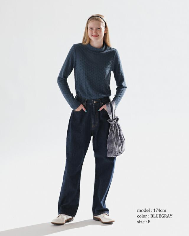 kelen(ケレン)ストレッチジャージーハイネックレーストップス“MINT”lkl25wcs2010