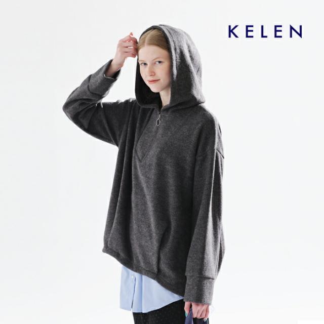 kelen(ケレン)ストレッチジャージードローストリングヘムフーディープルオーバー“ZISS”lkl25wcs2011