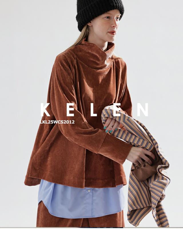 kelen(ケレン)ストレッチジャージーハイネックデザイントップス“BONI”lkl25wcs2012