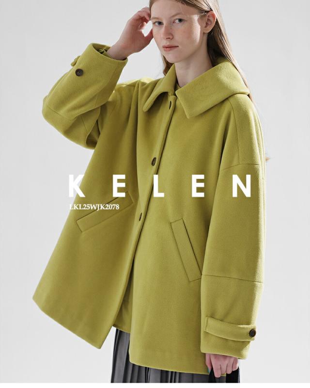 kelen(ケレン)ビッグカラーAラインコート“YONMY”lkl25wjk2078