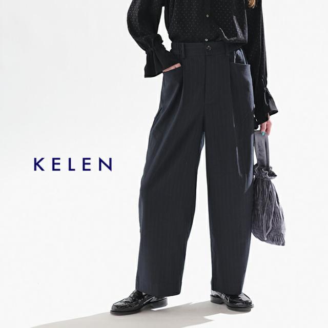 kelen(ケレン)ストレッチペインターデザインスラックスパンツ“NOORA”lkl25wpt2121