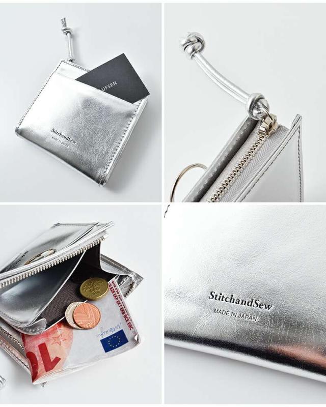 StitchandSew牛ミラー箔Lジップウォレットlz300