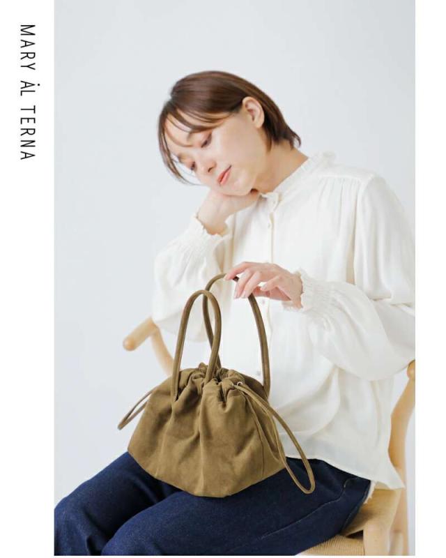 メアリオルターナ ハンドバッグ MARY AL TERNA  ウルトラスエード 巾着 ミニ ハンドバッグ “WRING” ma5227bg-38  クーポン対象