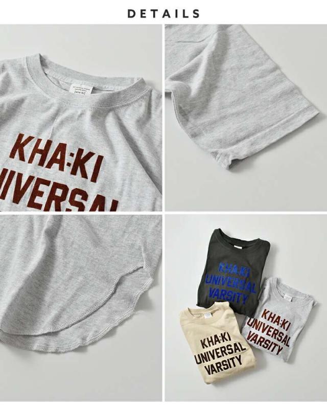 カーキ Tシャツ kha:ki  コットン 7分袖 Tシャツ “7TH TEE -K.U.V-” mil25scs3459  ☆☆ クーポン対象