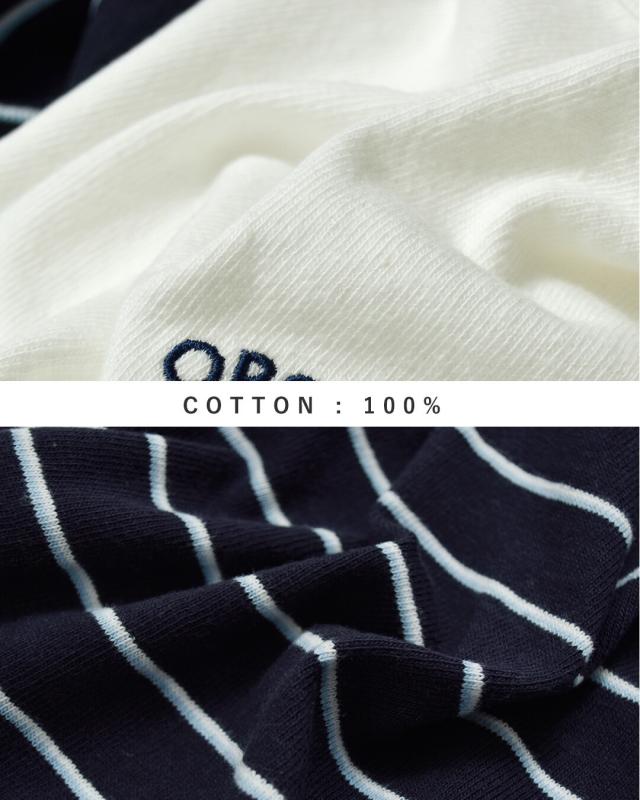 ORCIVALコットン天竺 刺繍ロゴ 半袖Tシャツ or-c0519tsb