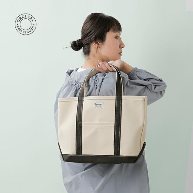 ORCIVAL(オーチバル・オーシバル)ヘビーキャンバス配色トートバッグミディアムor-h0284kwc-bi-25aw