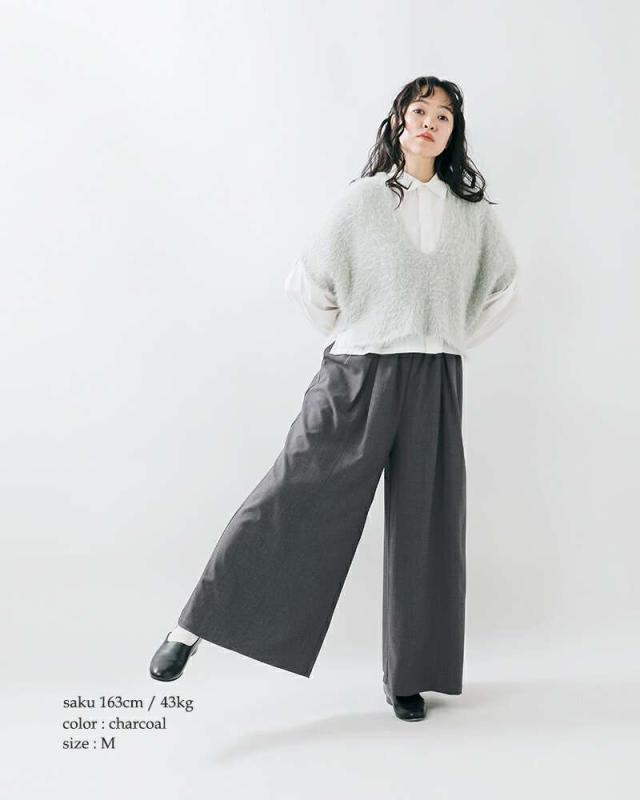 siro de labonte(シロ デ ラボンテ)ストレッチフランネルタックバギーパンツr543305