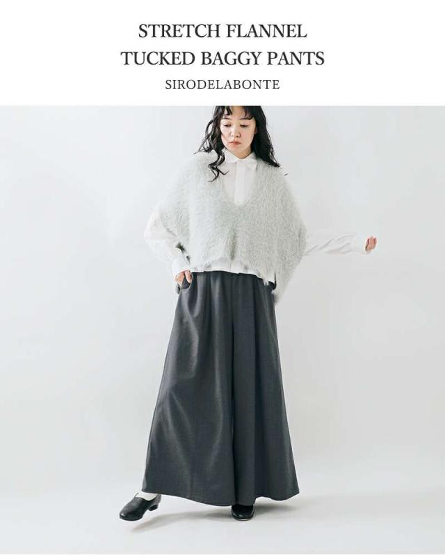 siro de labonte(シロ デ ラボンテ)ストレッチフランネルタックバギーパンツr543305