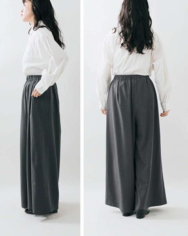 siro de labonte(シロ デ ラボンテ)ストレッチフランネルタックバギーパンツr543305