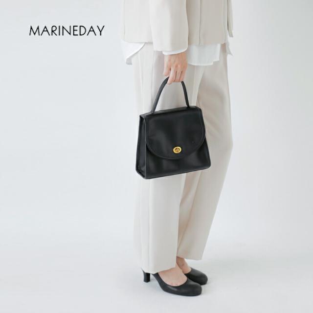 MARINE DAY(マリンデイ)aranciato別注イタリアンスムースカウレザーフラップハンドバッグ“SILVER2”silver2