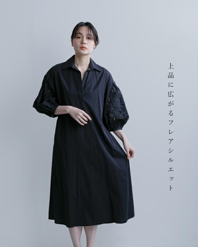 TICCA(ティッカ)コットンフラワーレースパフスリーブワンピースtbfs-134