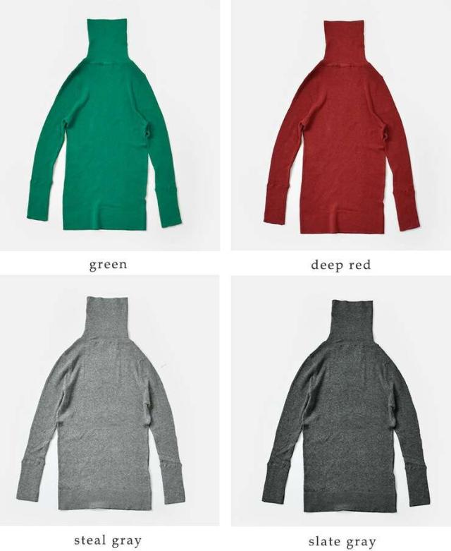 tumugu(ツムグ)コットンリブニットタートルネックプルオーバーtk16426a