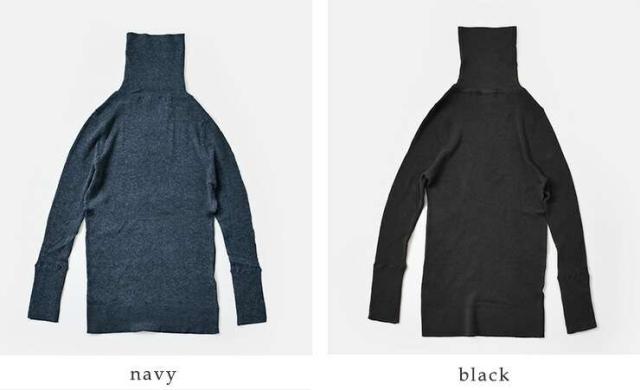 tumugu(ツムグ)コットンリブニットタートルネックプルオーバーtk16426a