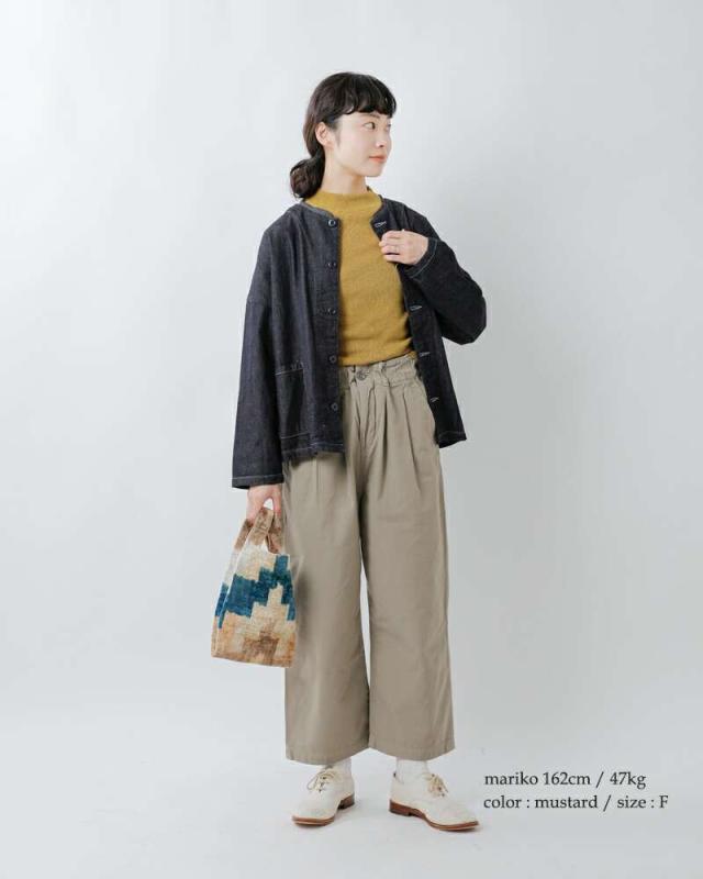 tumugu(ツムグ)コットンリブニットハイネックロングスリーブプルオーバーtk19329a