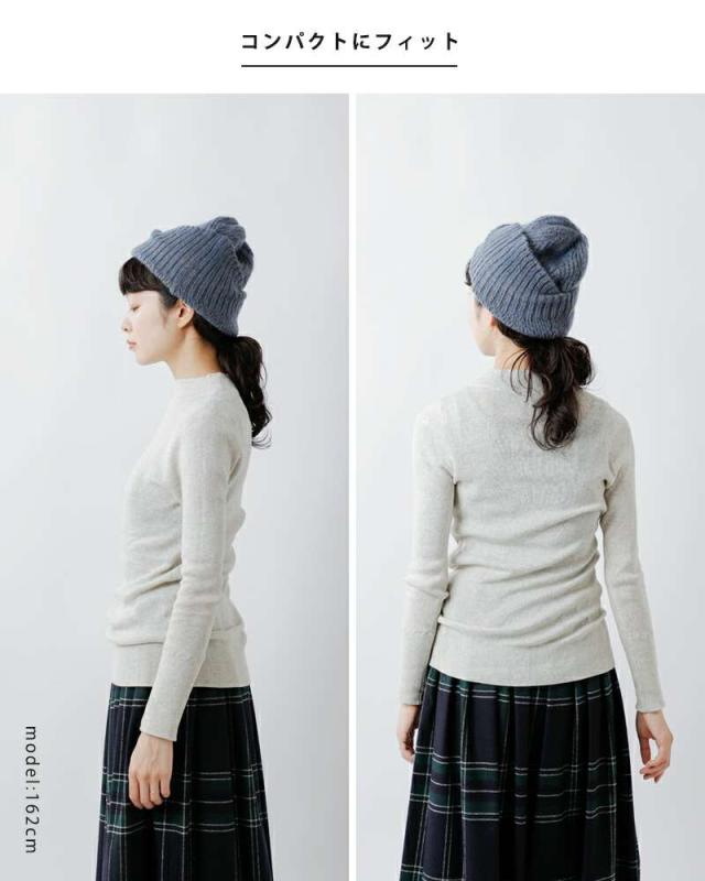 tumugu(ツムグ)コットンリブニットハイネックロングスリーブプルオーバーtk19329a